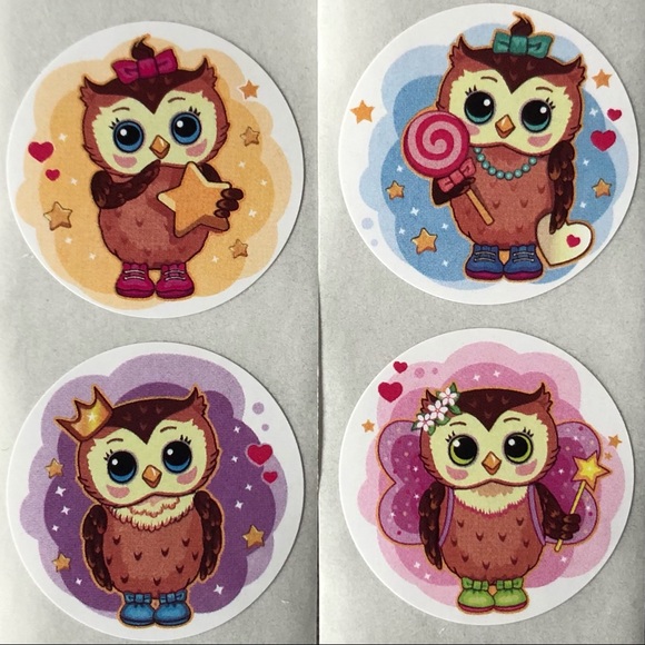 200 Stickers 1”~ Animal Theme ~ Jungle Owl Forest Kawaii ~ Brand New! - Picture 6 of 11